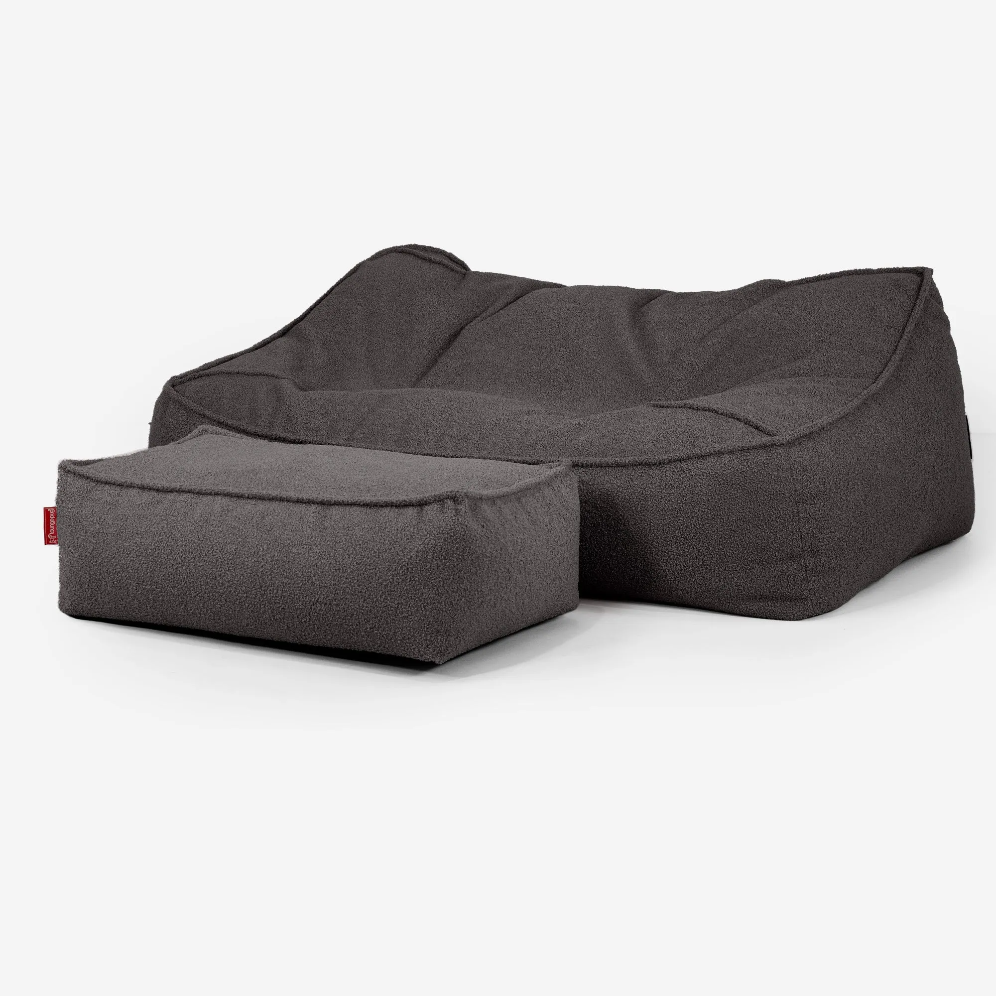Sloucher Bean Bag Sofa - Boucle Graphite Grey