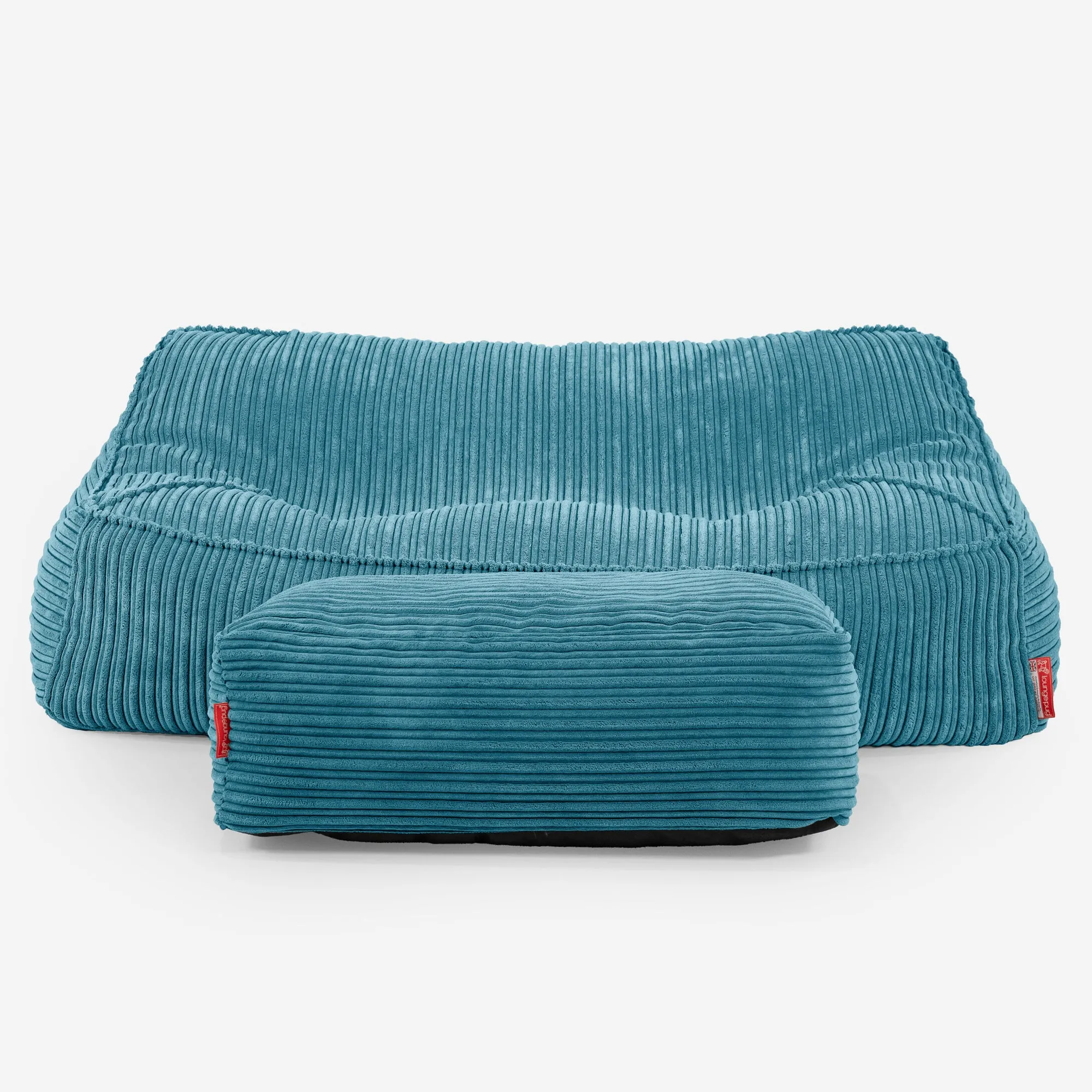 Sloucher Bean Bag Sofa - Cord Aegean Blue