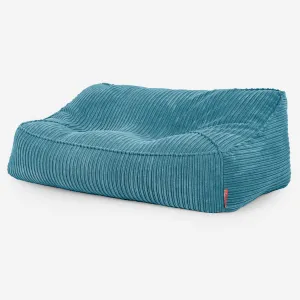Sloucher Bean Bag Sofa - Cord Aegean Blue