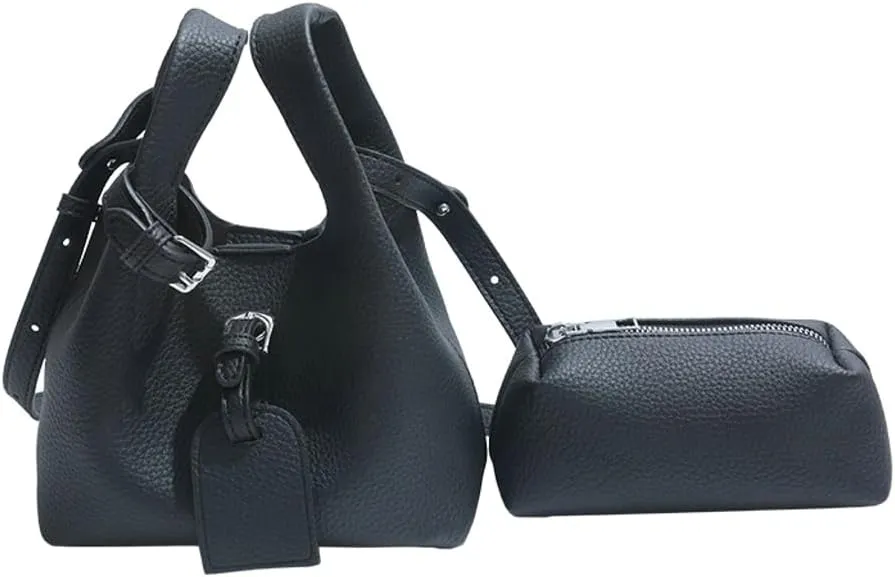 Small Bucket Bags Women 2025 Trendy Spring Hobo Handbags Shoulder Crossbody Purse Satchel Double Top Handle 2 PCS
