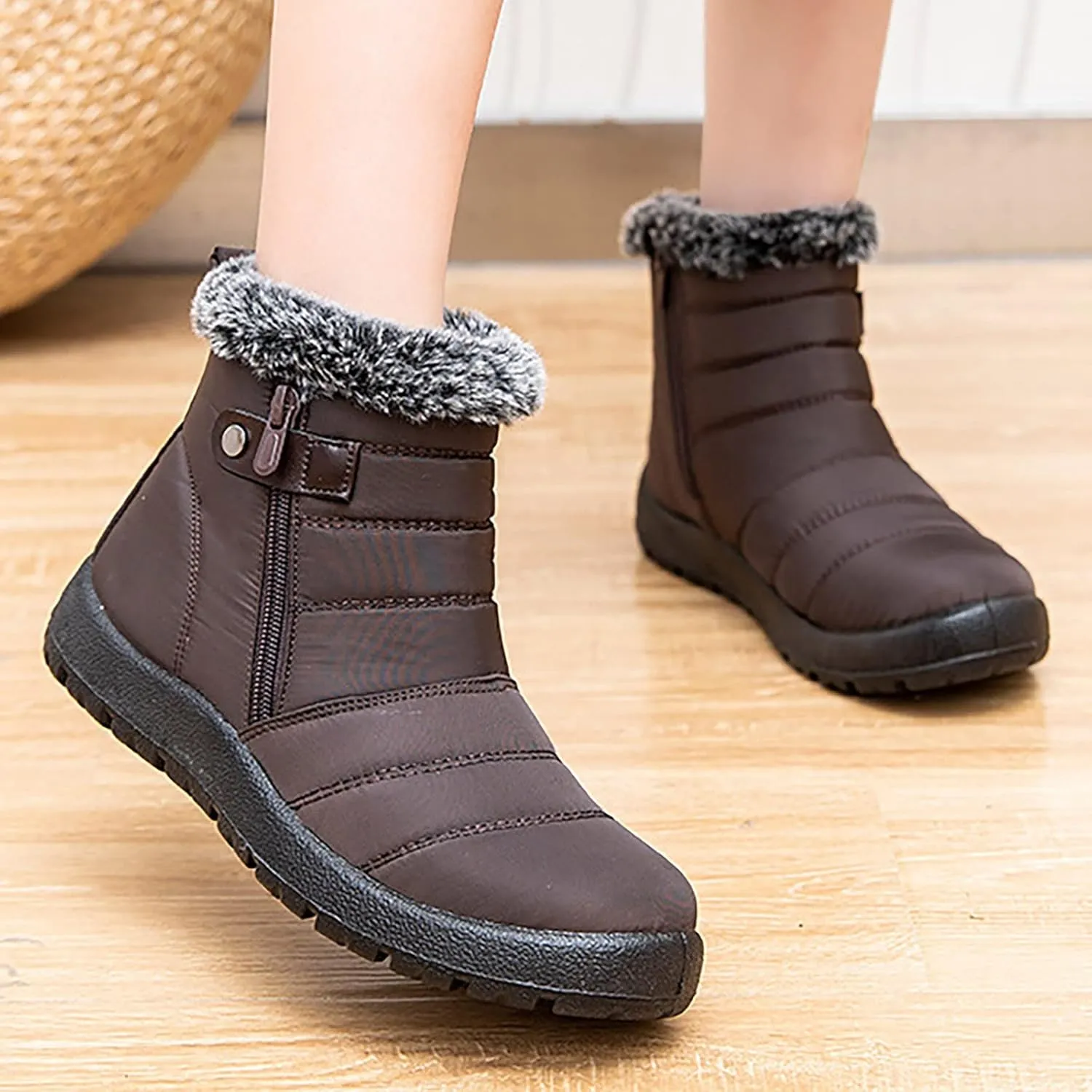 Snow Boots for Women Cute Calf High Winter Snow Boots Womens Ankle Boots Warm Fuzzy Winter Boots for Women Womens Rubber Ankle Boots Waterproof Women's Tall Winter Boots