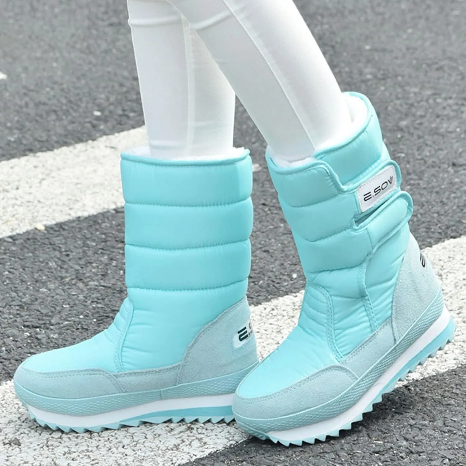 Snow Boots for Women Waterproof Anti Slip Women's Short Snow Boots Winter Boots Women Size 8 Black Womens Warm Fur Lined Winter Snow Boots Waterproof Platform Women Winter Snow Boots