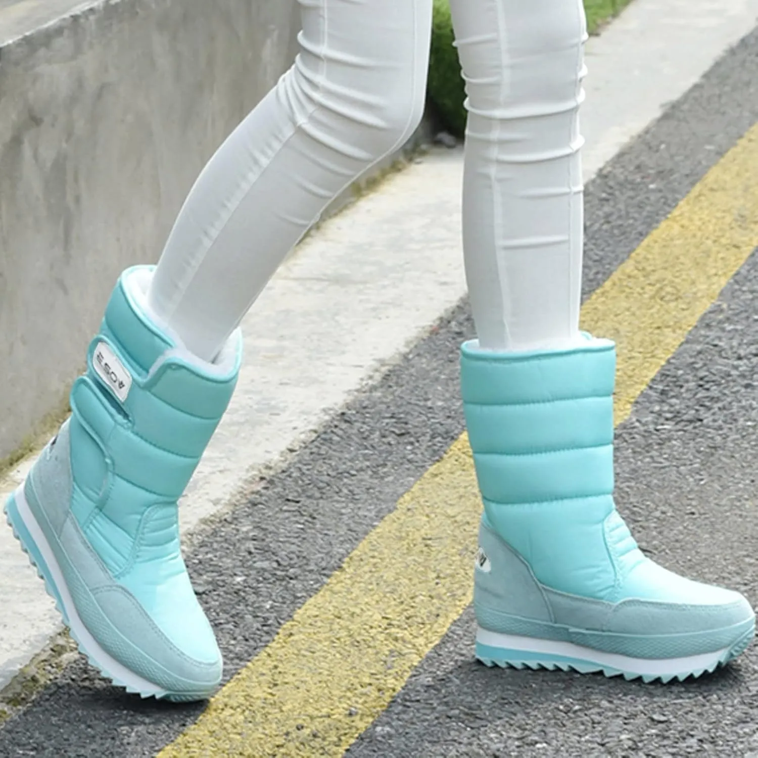 Snow Boots for Women Waterproof Anti Slip Women's Short Snow Boots Winter Boots Women Size 8 Black Womens Warm Fur Lined Winter Snow Boots Waterproof Platform Women Winter Snow Boots