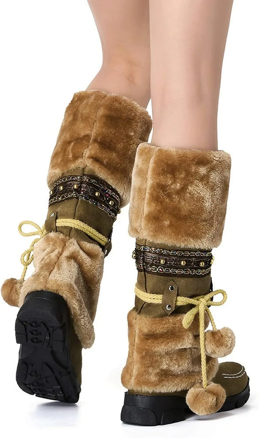 Snow Boots for Women Wide Winter Slip On Shoes for Women Size 11 White Winter Boots Non Slip Work Boots Women Slip on Winter Boots for Women Ankle Booties of Today