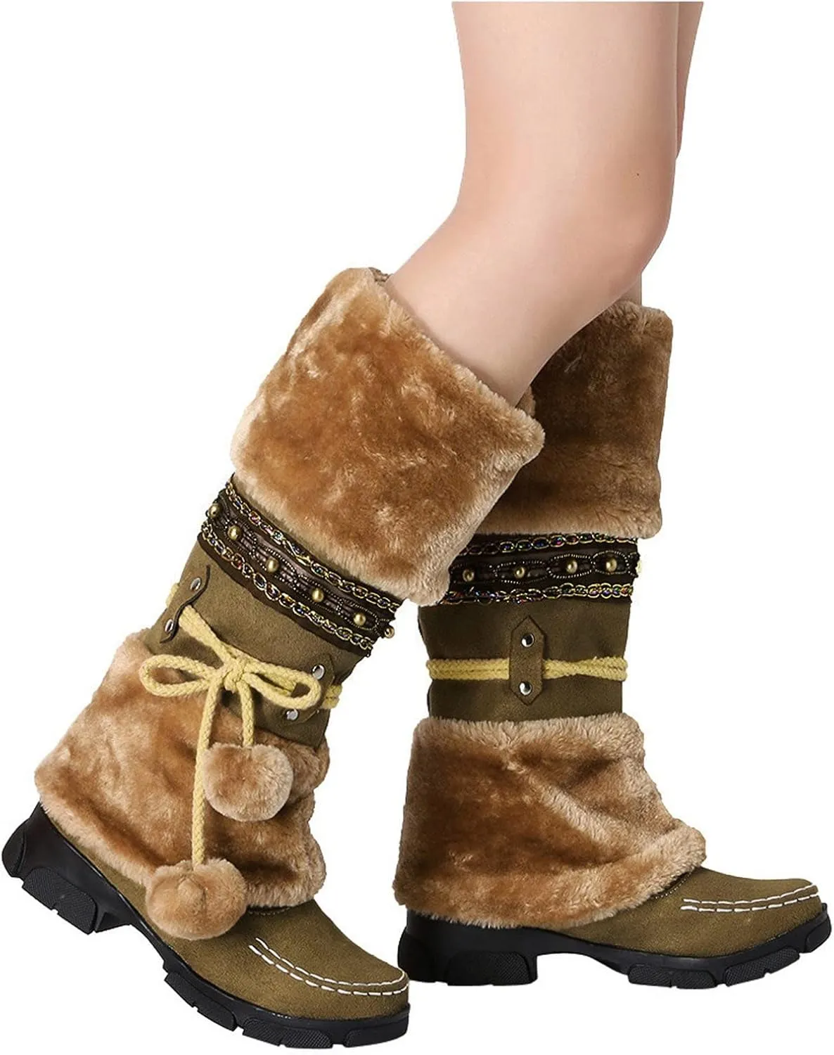Snow Boots for Women Wide Winter Slip On Shoes for Women Size 11 White Winter Boots Non Slip Work Boots Women Slip on Winter Boots for Women Ankle Booties of Today