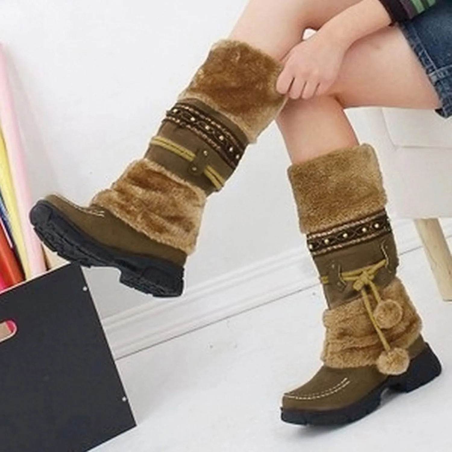 Snow Boots for Women Wide Winter Slip On Shoes for Women Size 11 White Winter Boots Non Slip Work Boots Women Slip on Winter Boots for Women Ankle Booties of Today