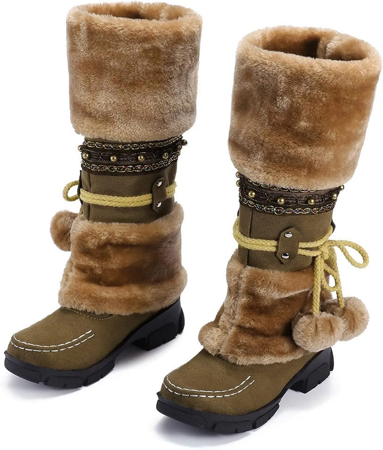 Snow Boots for Women Wide Winter Slip On Shoes for Women Size 11 White Winter Boots Non Slip Work Boots Women Slip on Winter Boots for Women Ankle Booties of Today