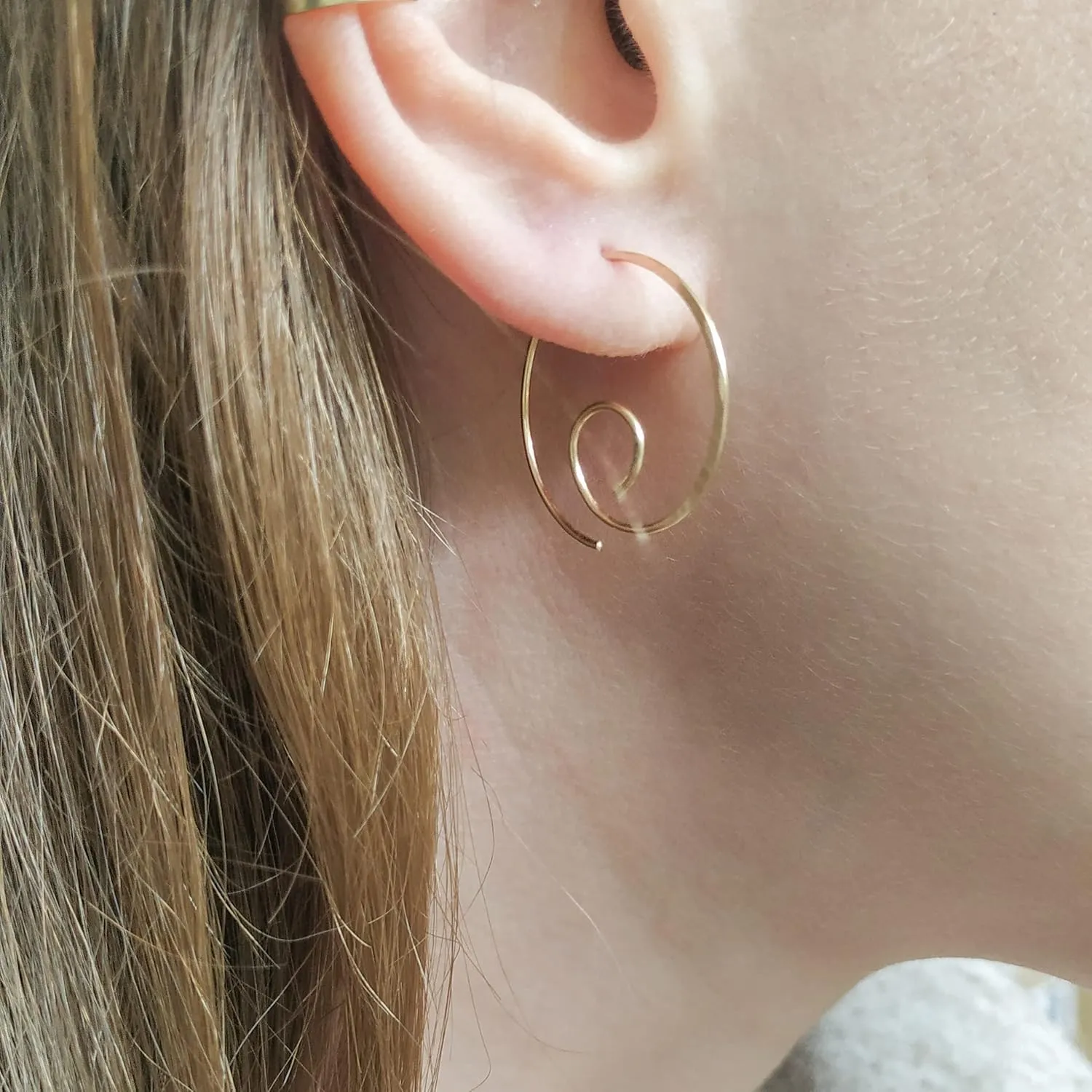 Spiral Hoop Earrings - Spiral of Life Hoops - Gold Hoop Earrings - Silver Hoop Earrings - Spiral Hoops (Gold)