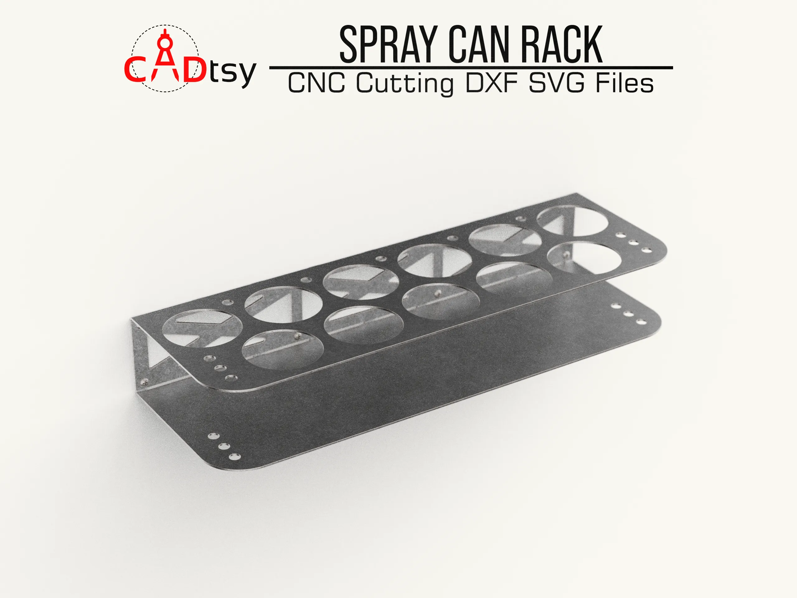 Spray Can Rack DXF / SVG Laser Plasma Cutting Files, Paint Can Holder - Workshop Tool Organizer