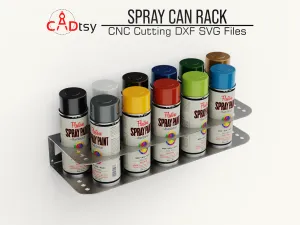 Spray Can Rack DXF / SVG Laser Plasma Cutting Files, Paint Can Holder - Workshop Tool Organizer