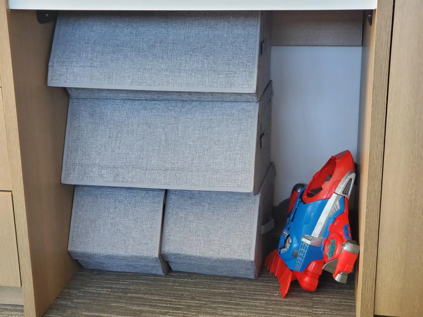 Stackable Storage Bins With Lids, Toy Organizer, Metal Frame