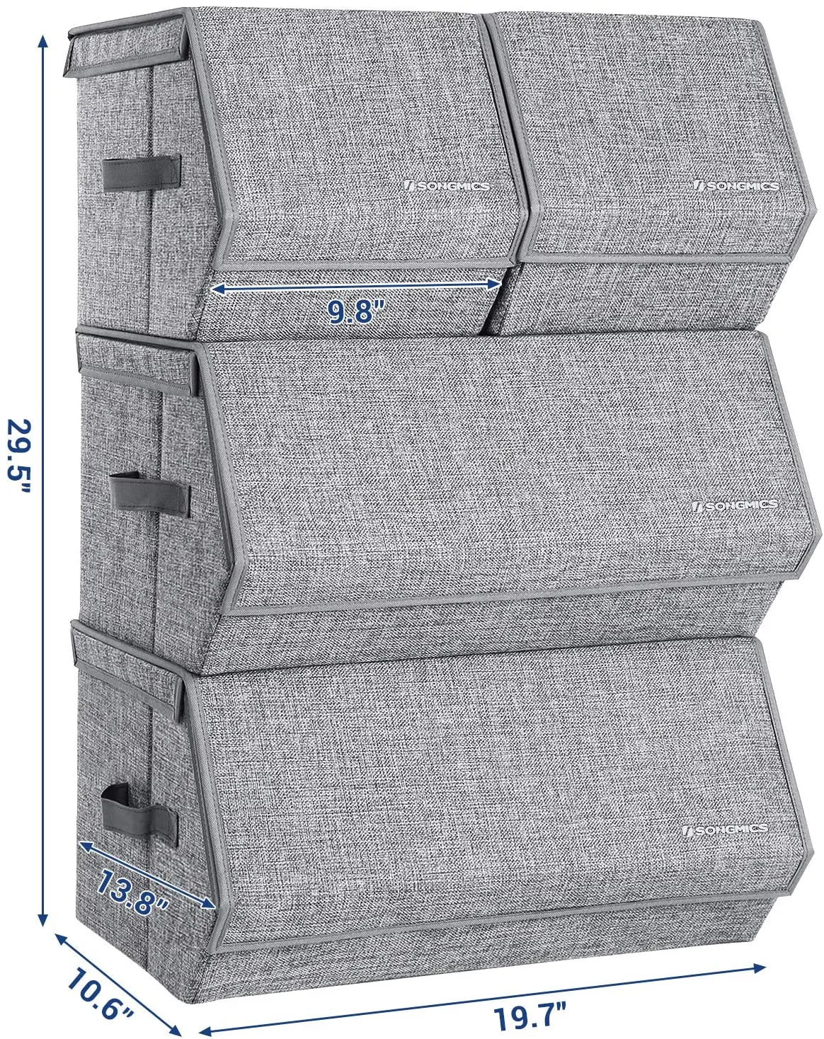 Stackable Storage Bins With Lids, Toy Organizer, Metal Frame