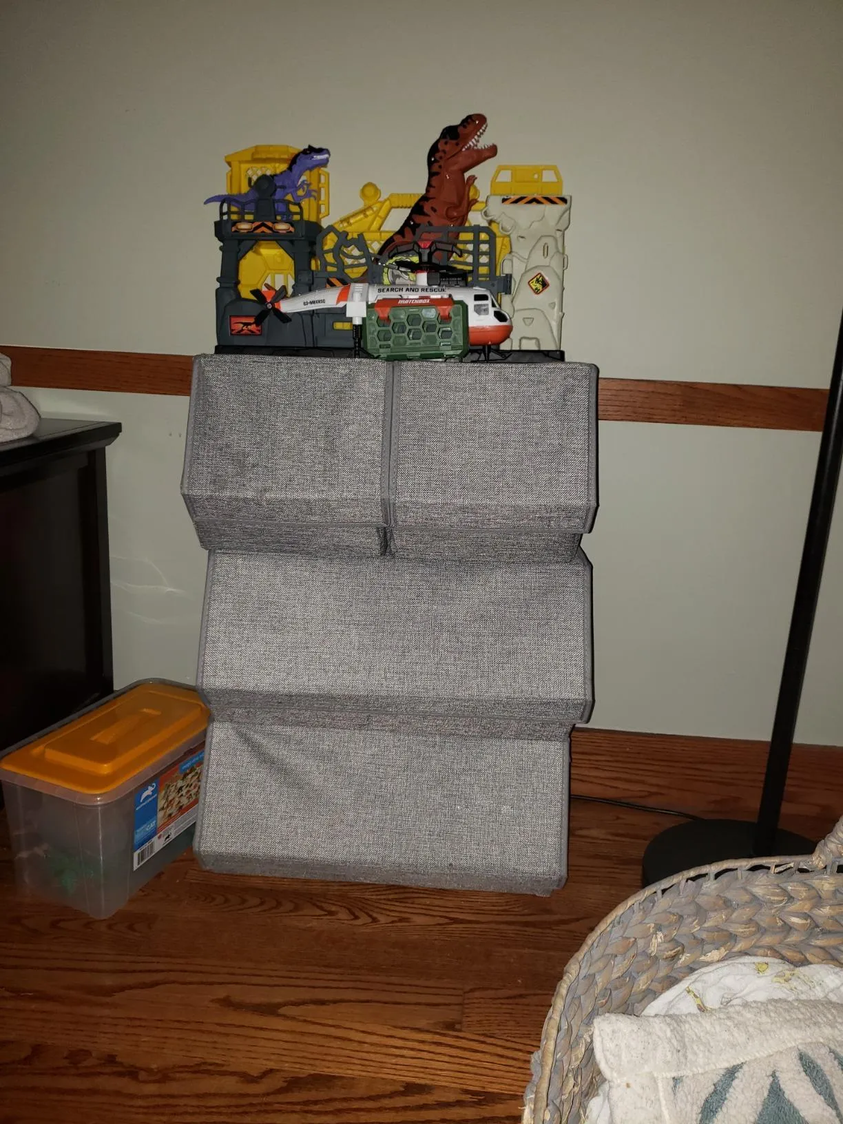 Stackable Storage Bins With Lids, Toy Organizer, Metal Frame