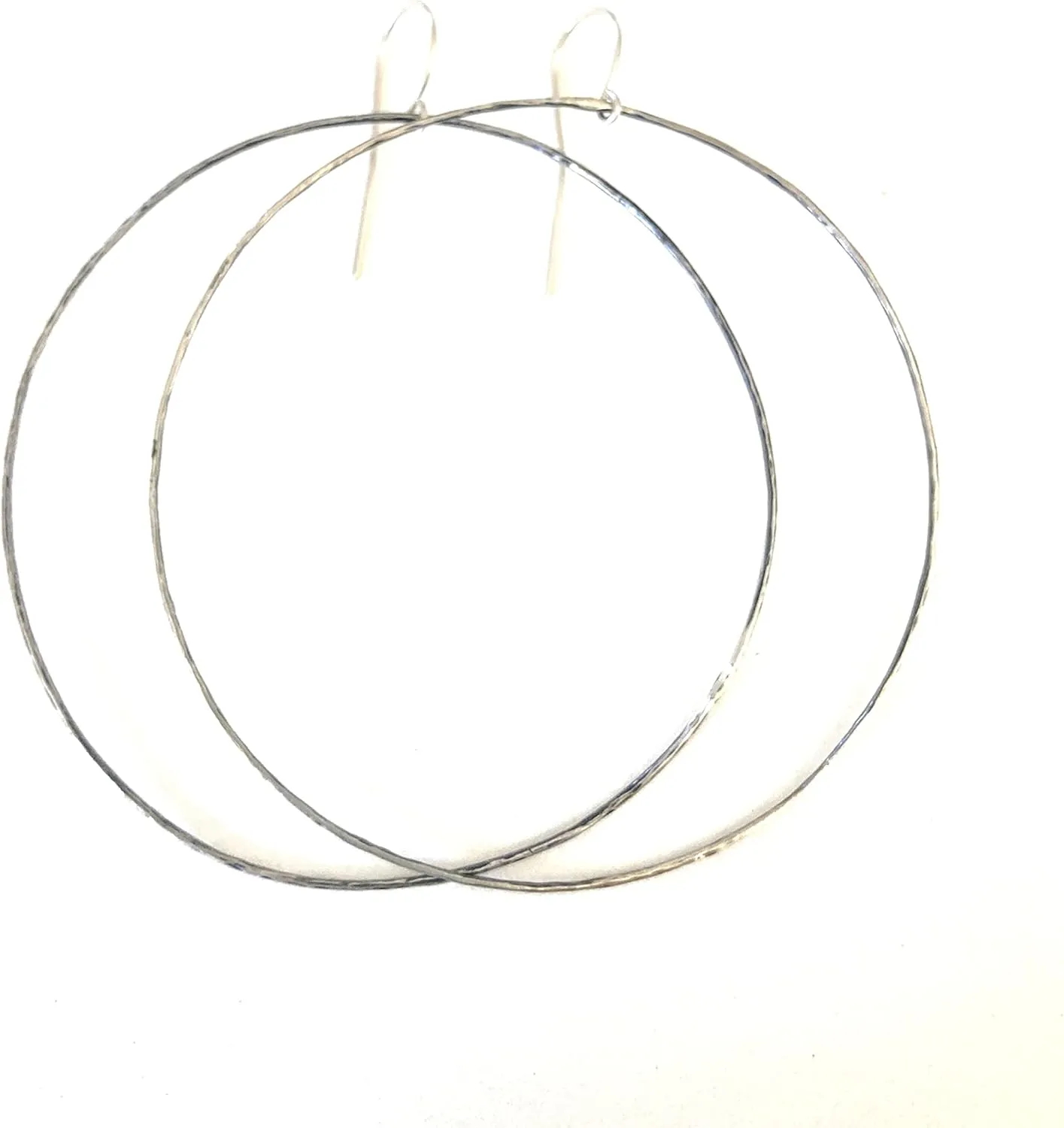 Sterling Silver Oxidized Thin Hoop Earrings