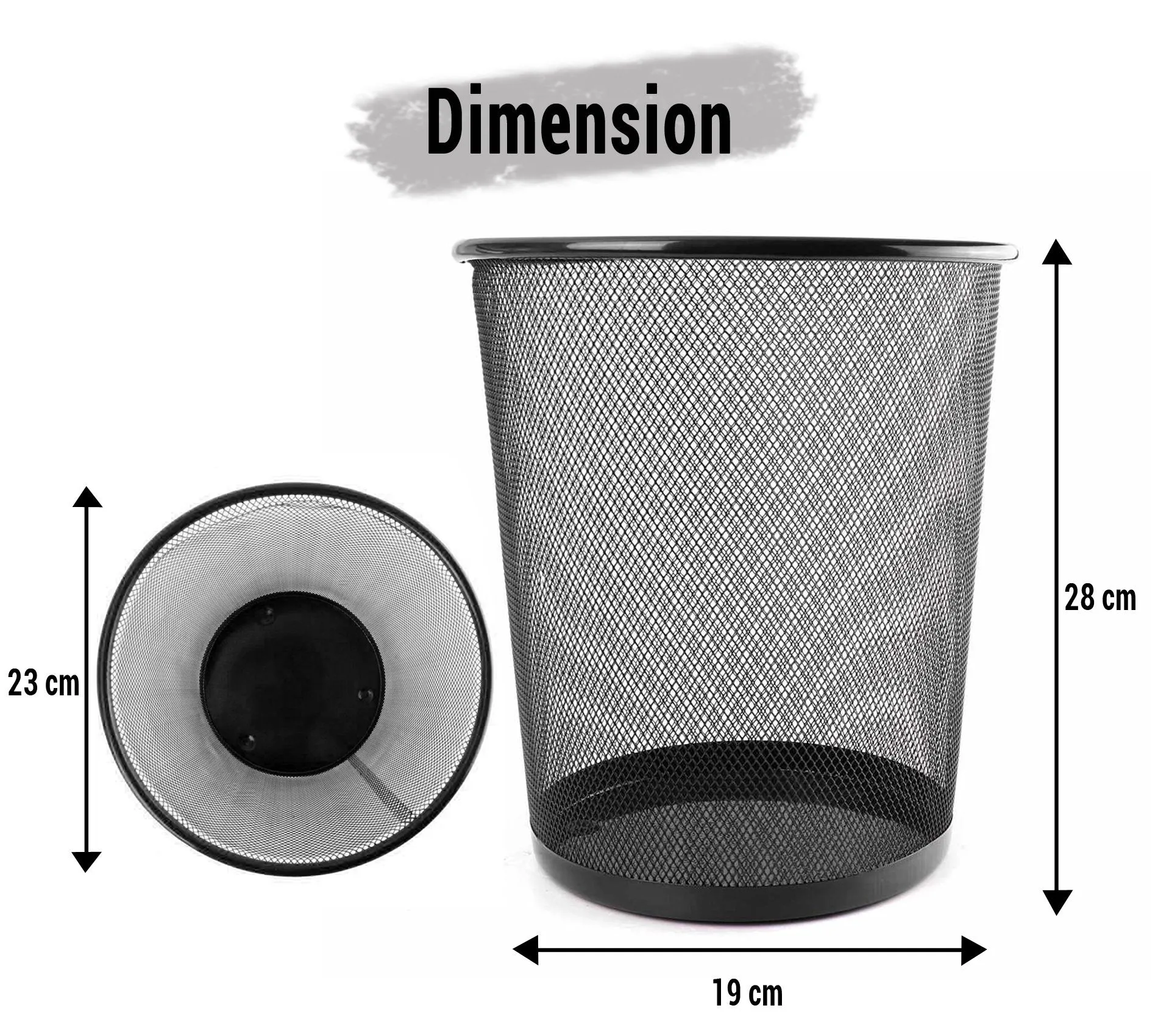TIED RIBBONS TiedRibbons Metal Mesh Big Size Dustbin for Room for Kids | Waste Paper Basket(Black, 10 LTR)