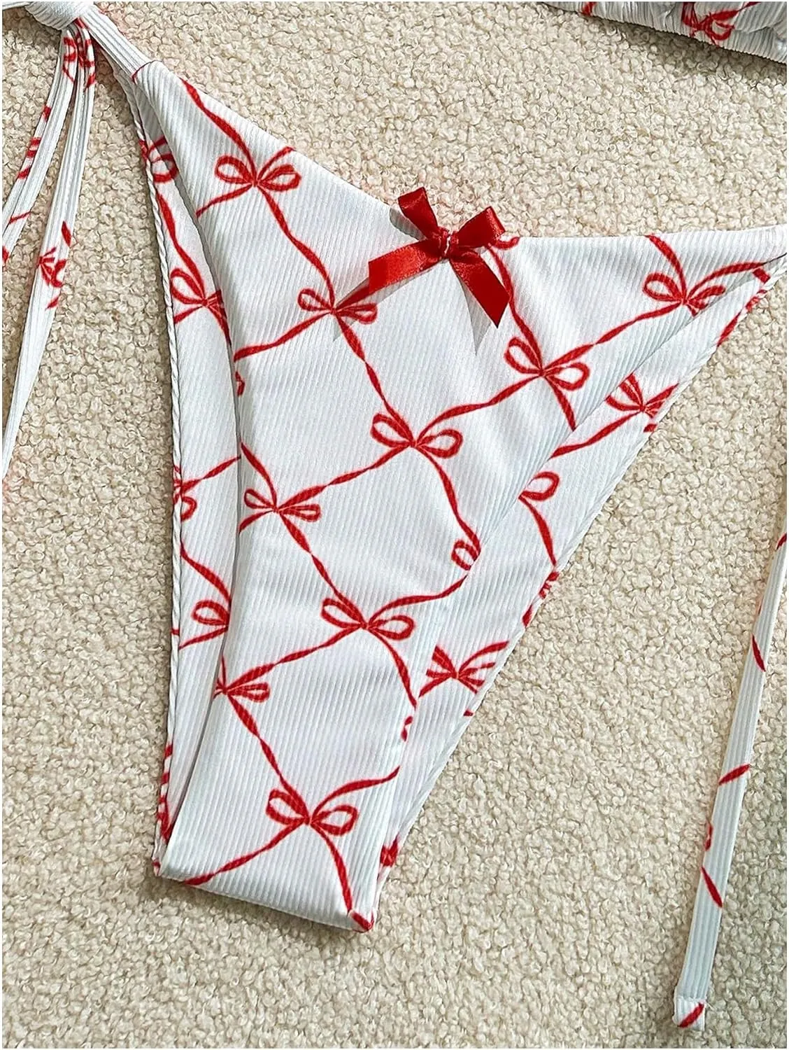 Verdusa Women's 2 Piece Halter Triangle Bathing Suit Self Tied Bikini Swimsuits