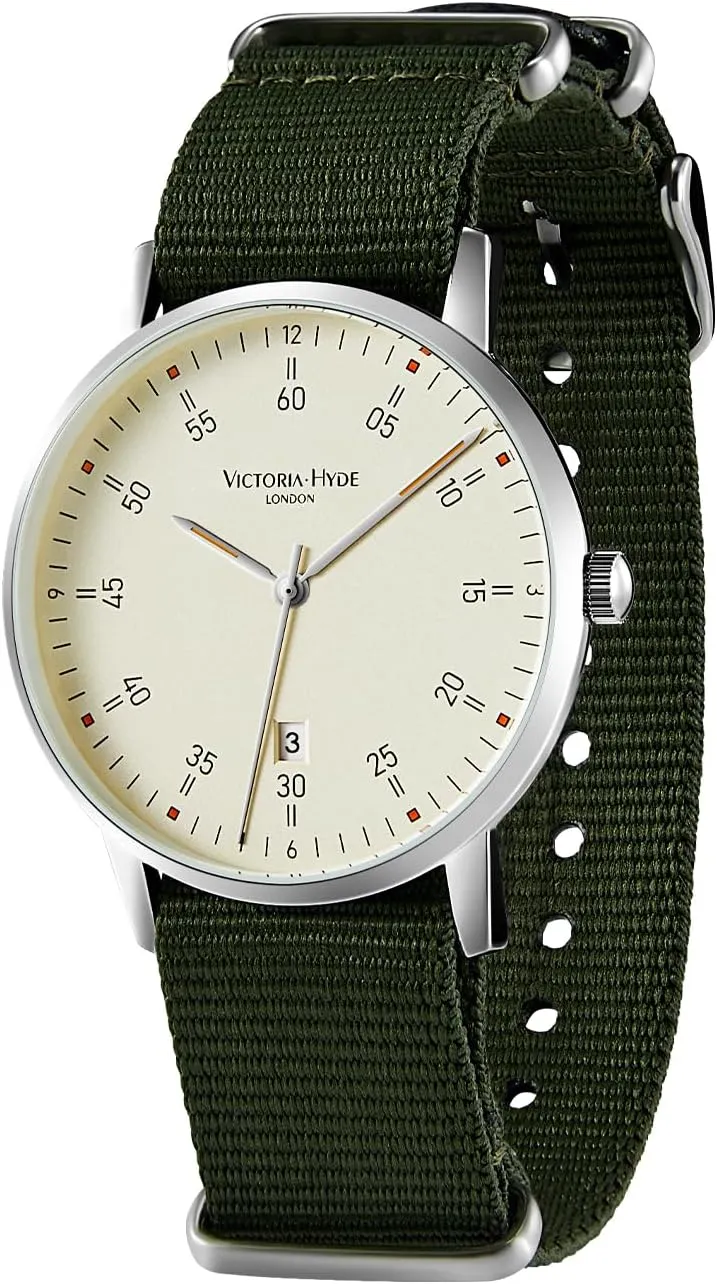 VICTORIA HYDE Men's Weekender Watch, Expedition Field Vegan Leather Strap Watches for Men