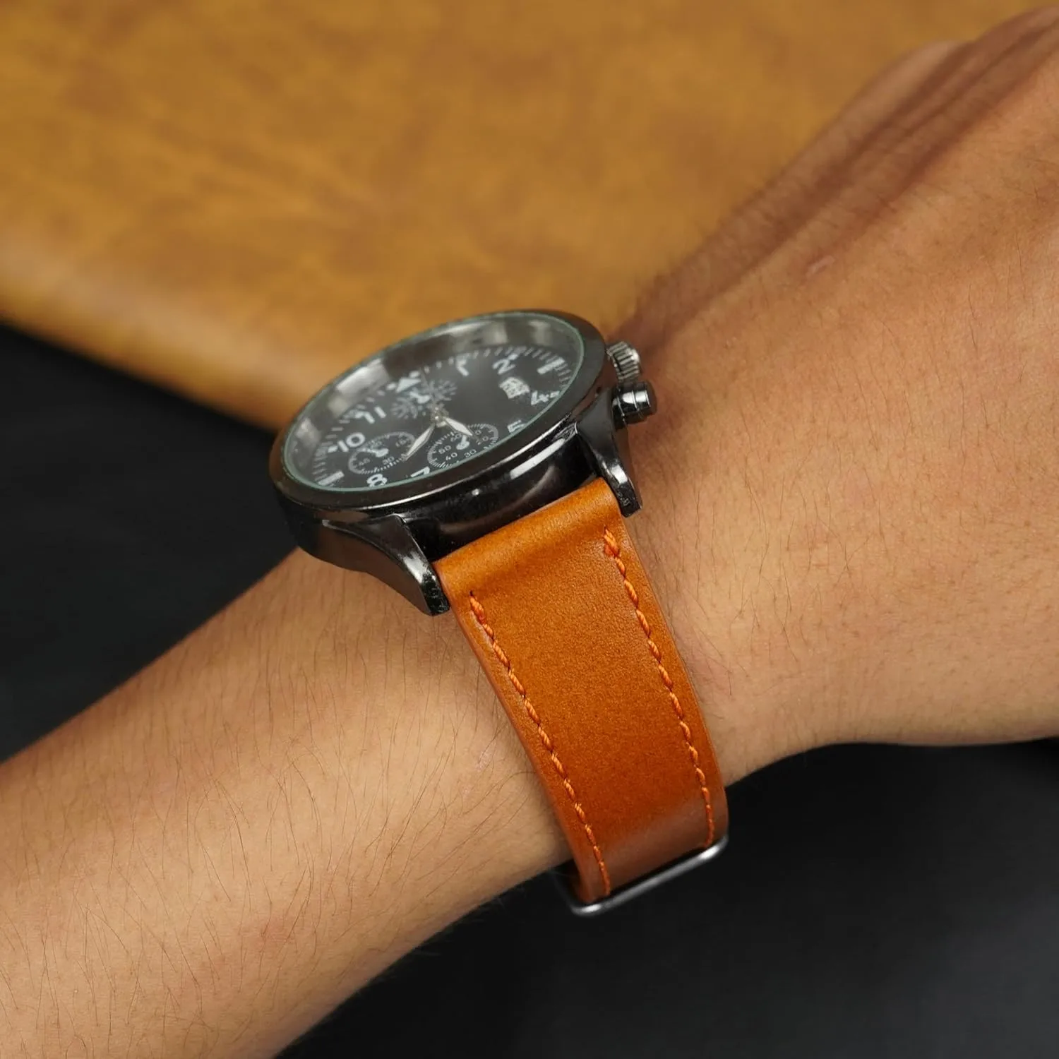 Vintage Flat Leather Watch Band Quick Release Thin Leather Strap For Men Women Handmade Extra Soft Slim Watch Wrist Band Elegant Replacement Strap 18mm 19mm 20mm 21mm 22mm