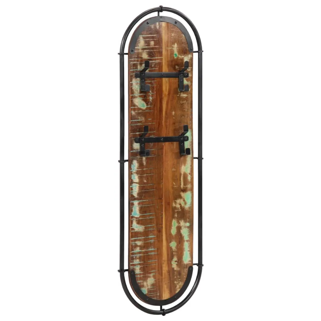 Wall-mounted Coat Racks with 4 Hooks 2 pcs Solid Wood Reclaimed