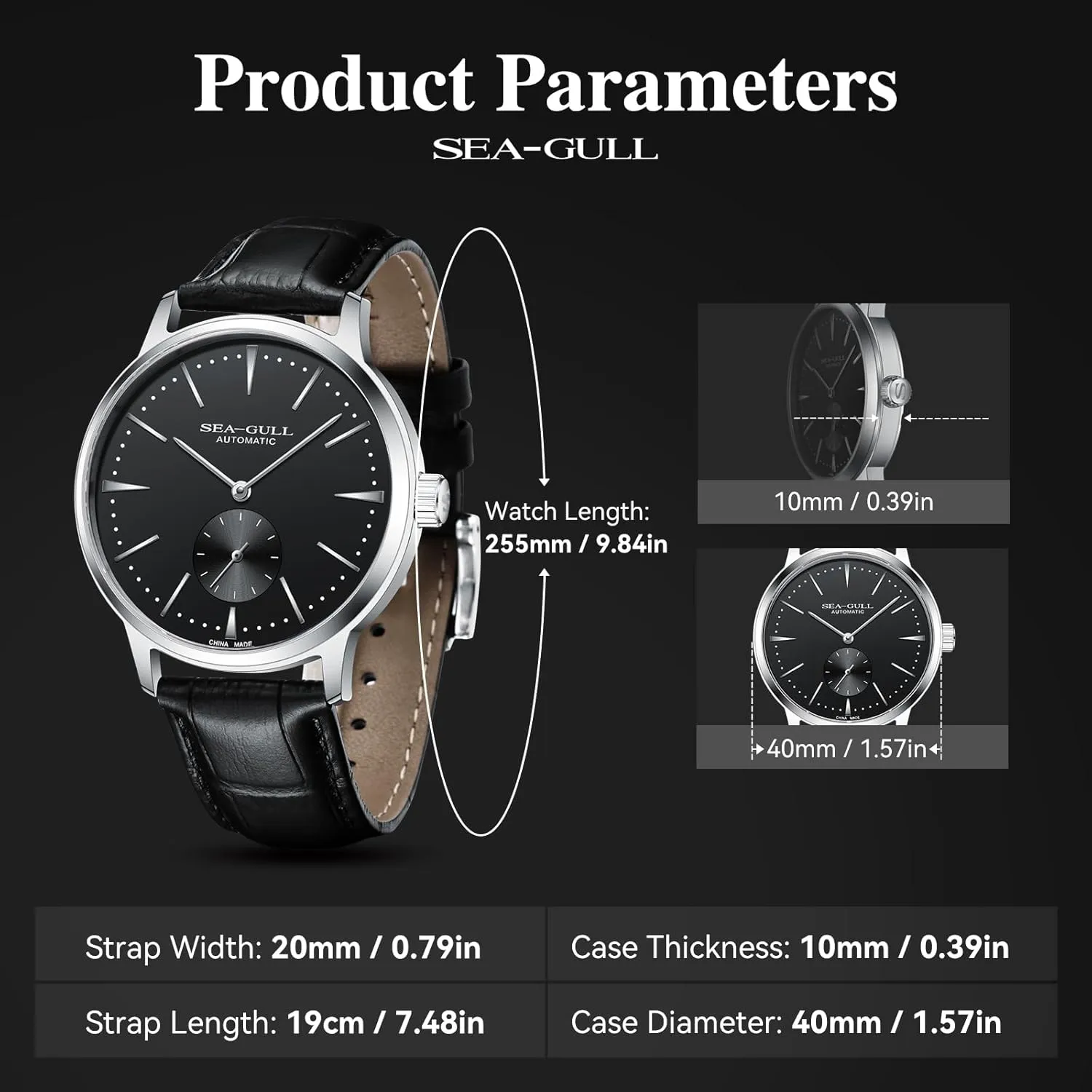 Watch for Men,Minimalist Mens Watches with Leather Strap and Replaced Steel Watch Band