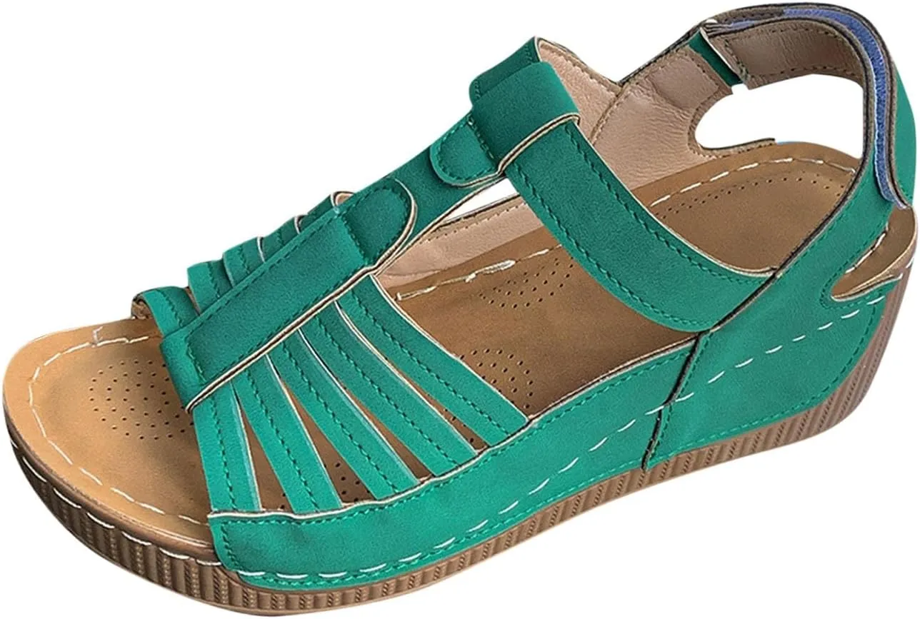 Wedge Shoes Womens Summer Dressy Orthopedic Sandals Open Toe Roman Wedges Platform Ankle Strap Ladies Sandals 2025