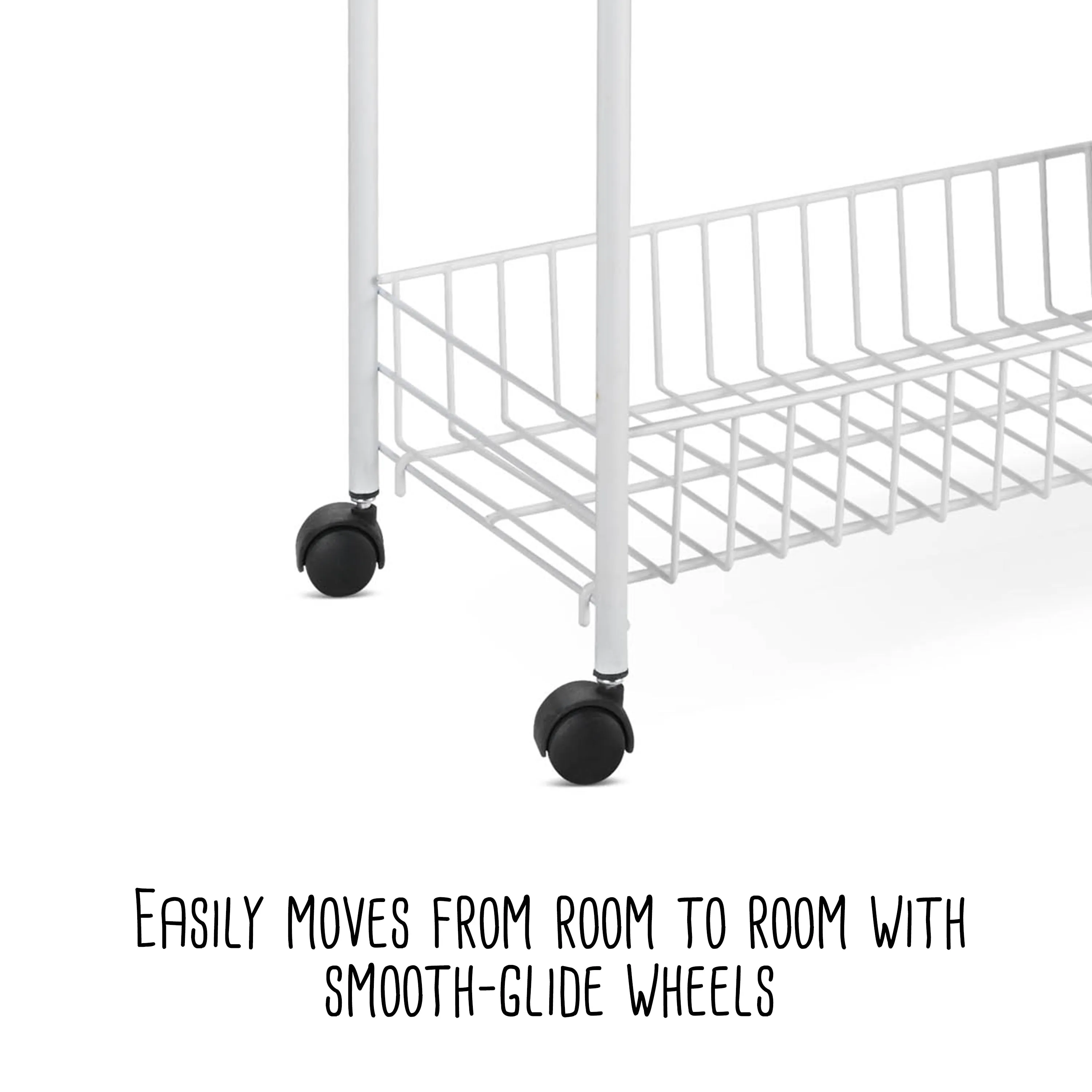 White 3-Tier Narrow Utility Storage Cart
