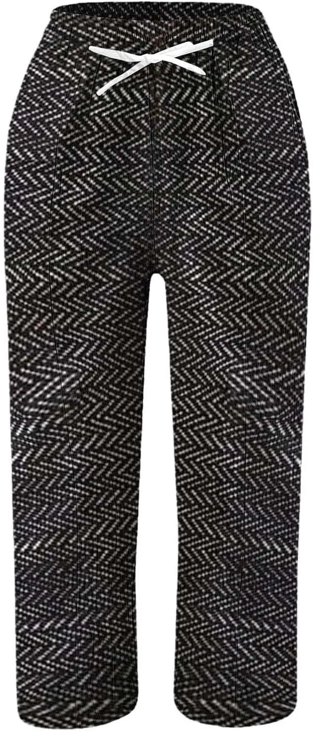 Wide Leg Capri Beach Palazzo Pants Summer Pants for Women,Casual Pants Trendy Pants Baggy Elastic Waist Comfy Trousers