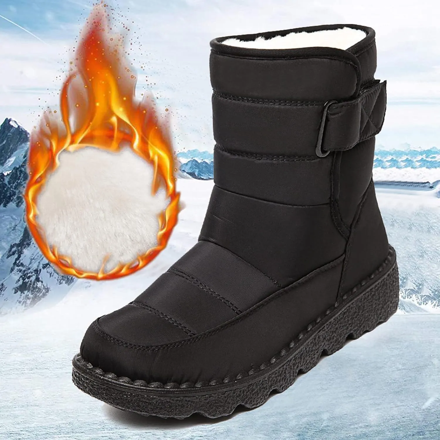 Winter Ankle Boots for Women Waterproof Snow Wide Width Snow Boot Women Waterproof Winter Boots for Women 2023 Wide Calf Women Winter Boots Size 10 1/2 Botas De FrO Para Mujeres Plus Size