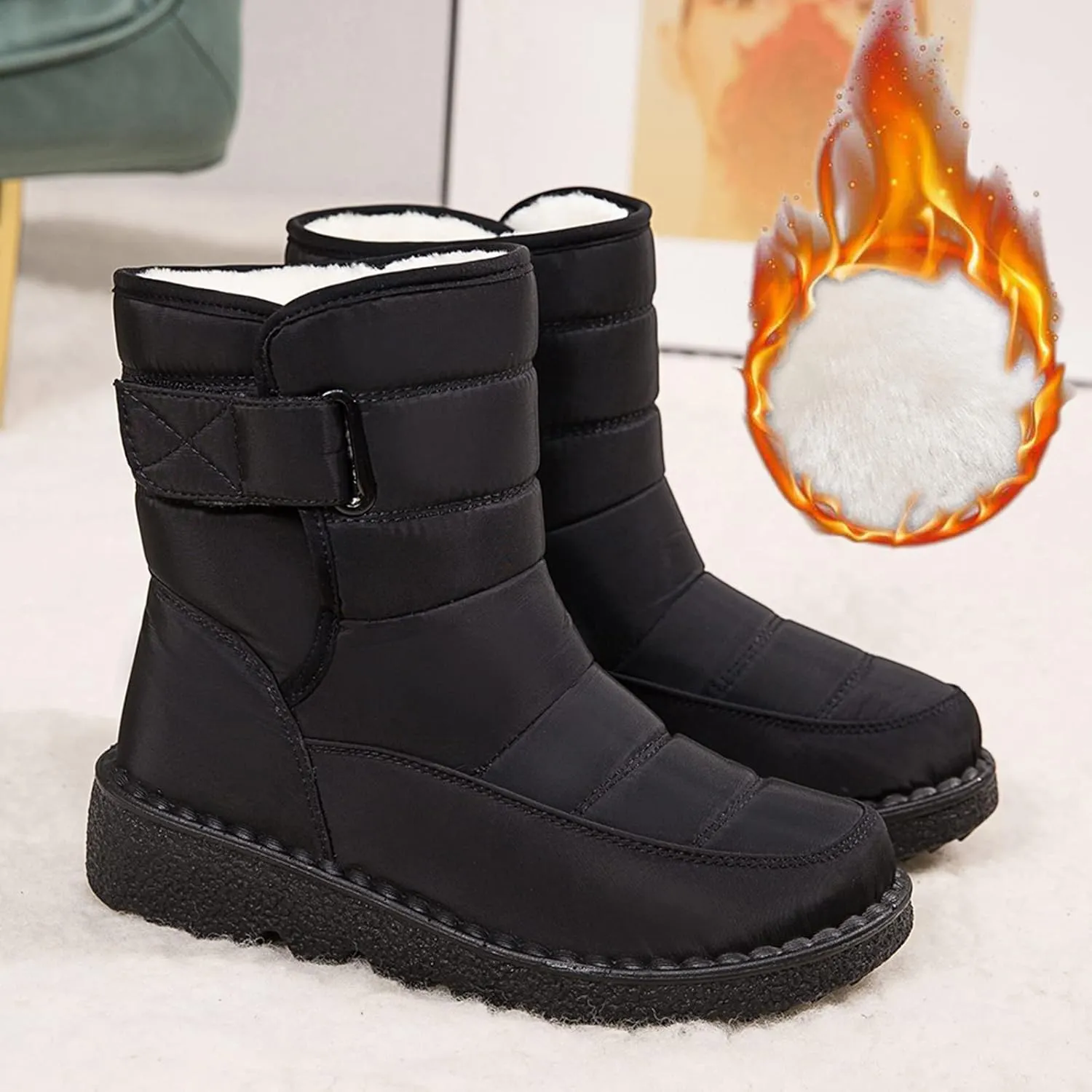 Winter Ankle Boots for Women Waterproof Snow Wide Width Snow Boot Women Waterproof Winter Boots for Women 2023 Wide Calf Women Winter Boots Size 10 1/2 Botas De FrO Para Mujeres Plus Size
