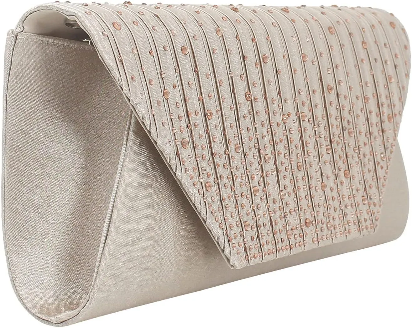 Women Evening Bags with Rhinestones Flap Clutch Purse with Detachable Chain Handbag for Wedding Party Prom