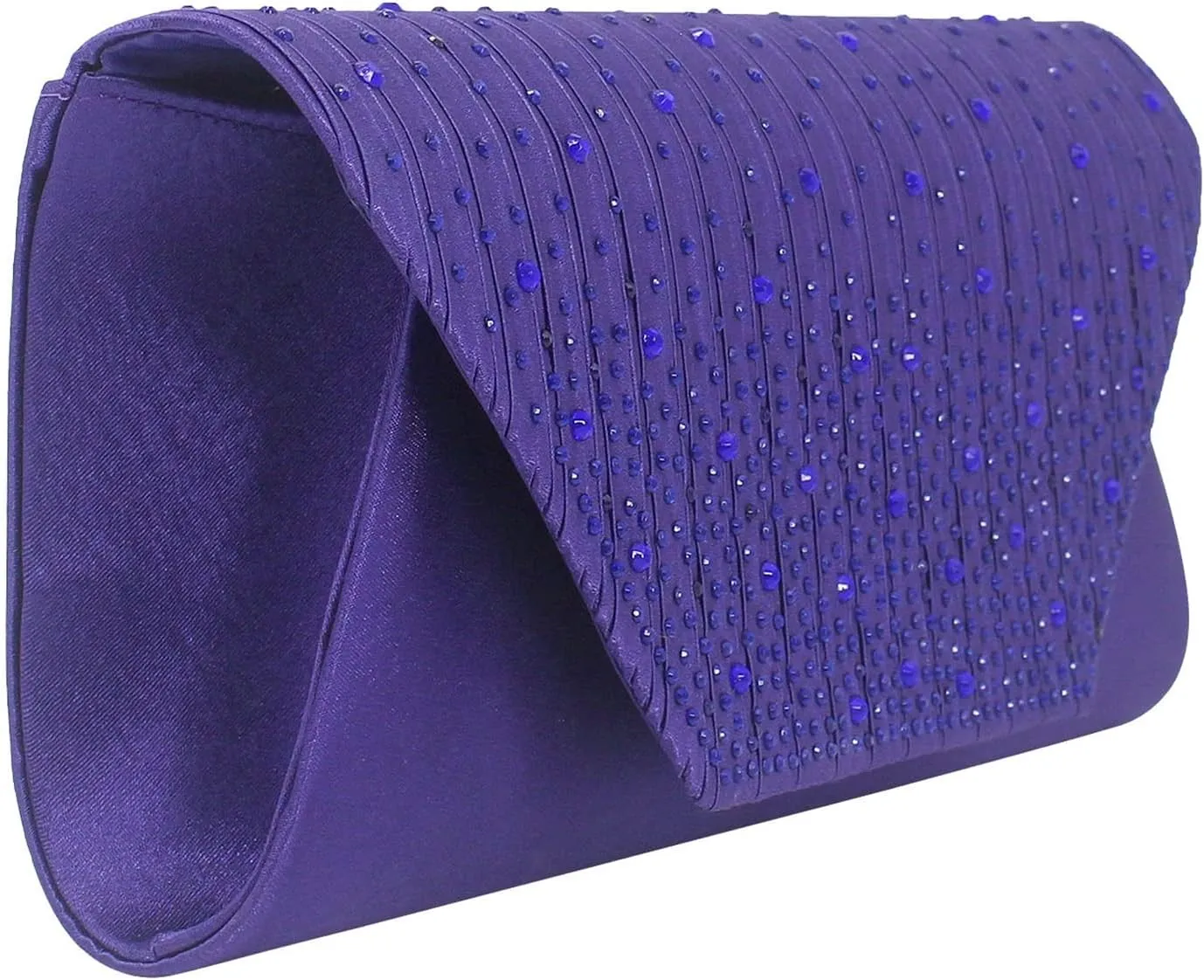 Women Evening Bags with Rhinestones Flap Clutch Purse with Detachable Chain Handbag for Wedding Party Prom