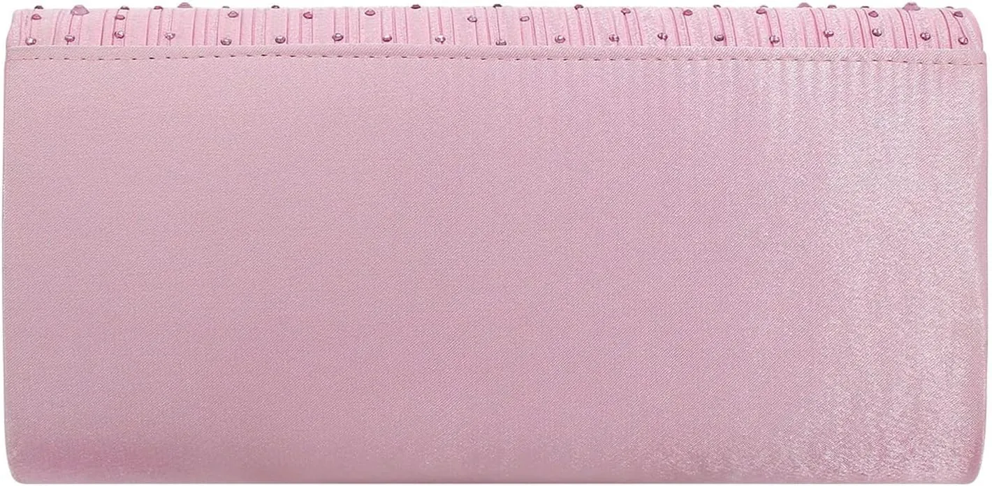 Women Evening Bags with Rhinestones Flap Clutch Purse with Detachable Chain Handbag for Wedding Party Prom
