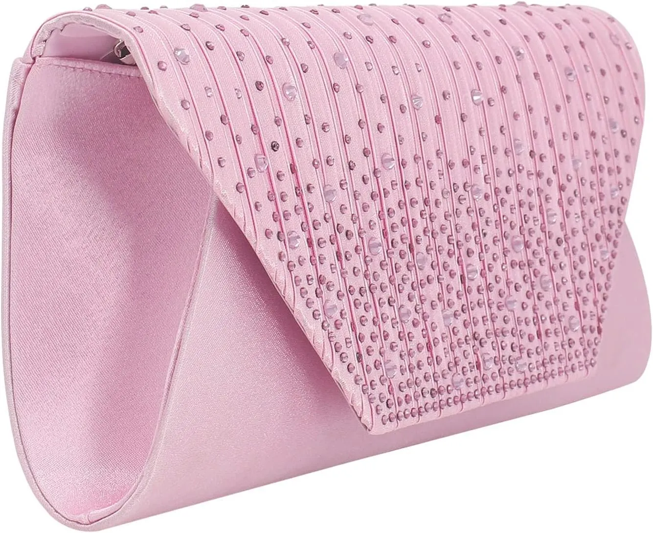 Women Evening Bags with Rhinestones Flap Clutch Purse with Detachable Chain Handbag for Wedding Party Prom