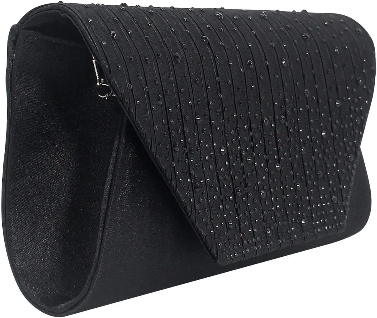 Women Evening Bags with Rhinestones Flap Clutch Purse with Detachable Chain Handbag for Wedding Party Prom