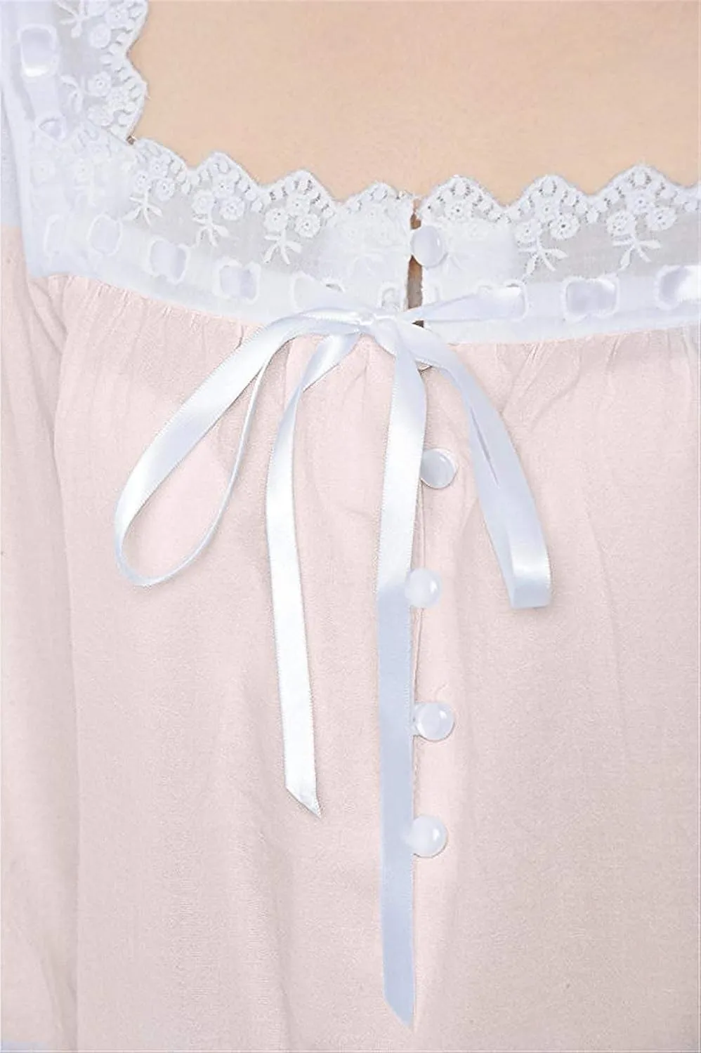 Women Pajamas Set Cotton Long Sleeve Button Down Sleep Shirt Womens Loungewear Set Cotton Nightie