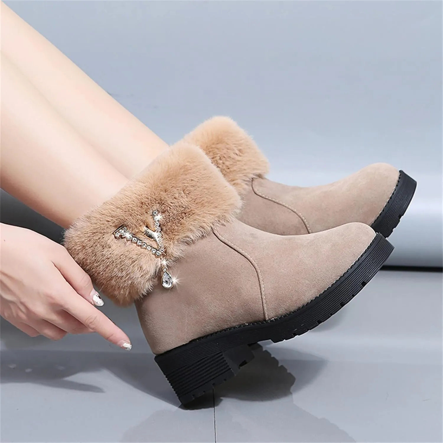 Women Snow Boots Waterproof Womens Waterproof Winter Ankle Boots Womens Wide Width Snow Boots Tall Women's Winter Ankle Booties Botas TRmicas Para Mujer Antileslisante