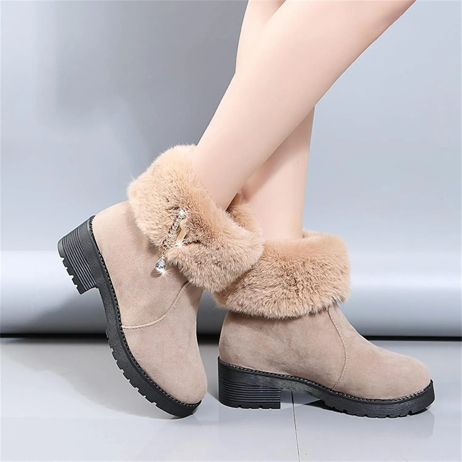 Women Snow Boots Waterproof Womens Waterproof Winter Ankle Boots Womens Wide Width Snow Boots Tall Women's Winter Ankle Booties Botas TRmicas Para Mujer Antileslisante