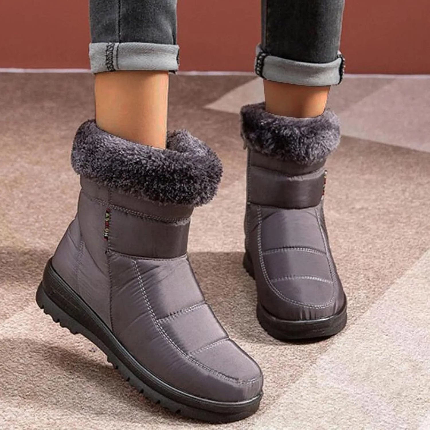 Women's Ankle Snow Boots Waterproof Womens Winter Boots Winter Boots Women Size 8 Black Winter Boots Womens Waterproof Wide Winter Boot for Women Working