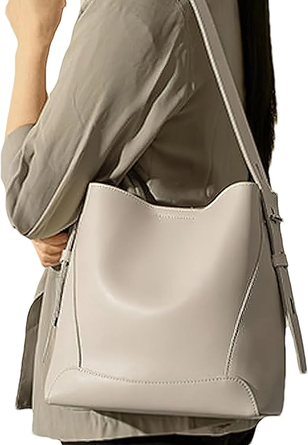 Women's Bucket Bag Purse Small Hobo Shoulder Bag Vegan PU Leather Tote Bag