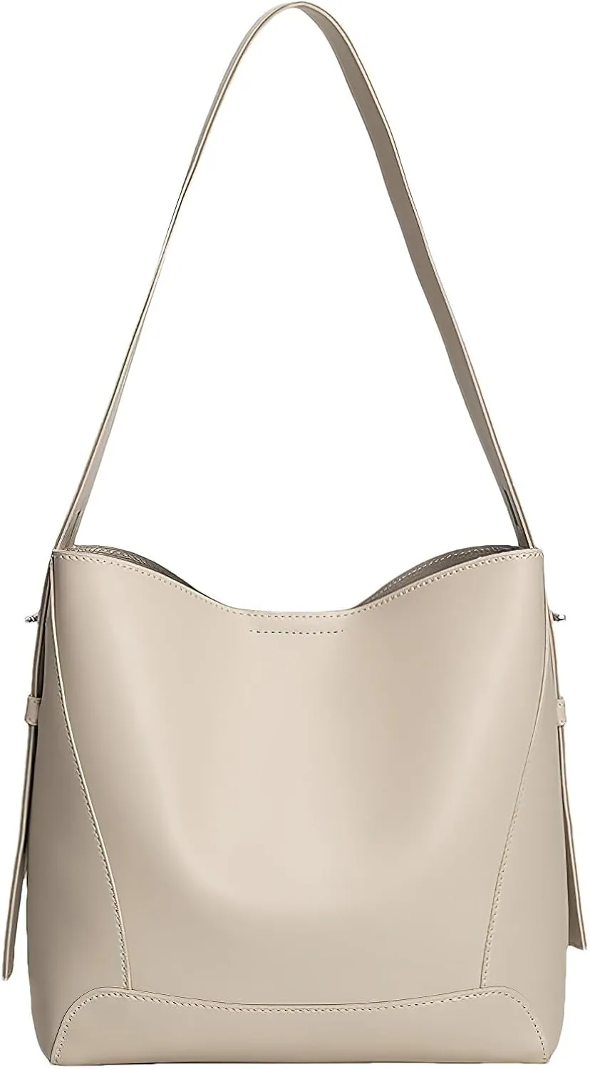 Women's Bucket Bag Purse Small Hobo Shoulder Bag Vegan PU Leather Tote Bag