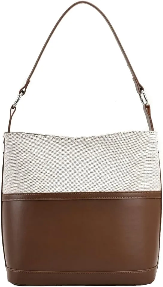 Womens Fashion Vegan Leather Shoulder Tote Bag Large Bucket Purse Splicing Top Handle Handbag Satchel Work