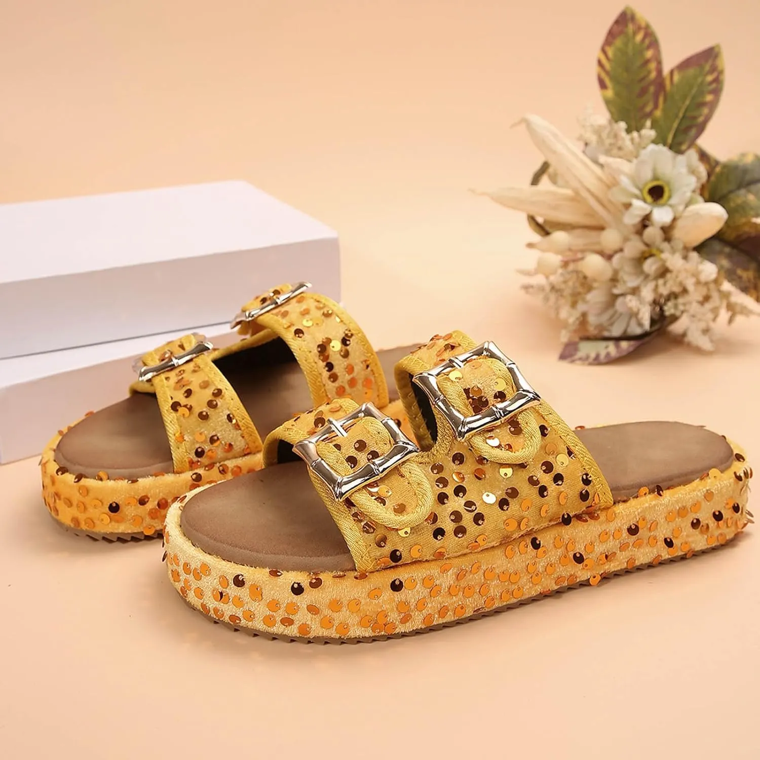 Women's Sandals Comfortable Dressy Cool Slippers Female Soft Women's Casual Sequined Orthopedic Sandals For Women