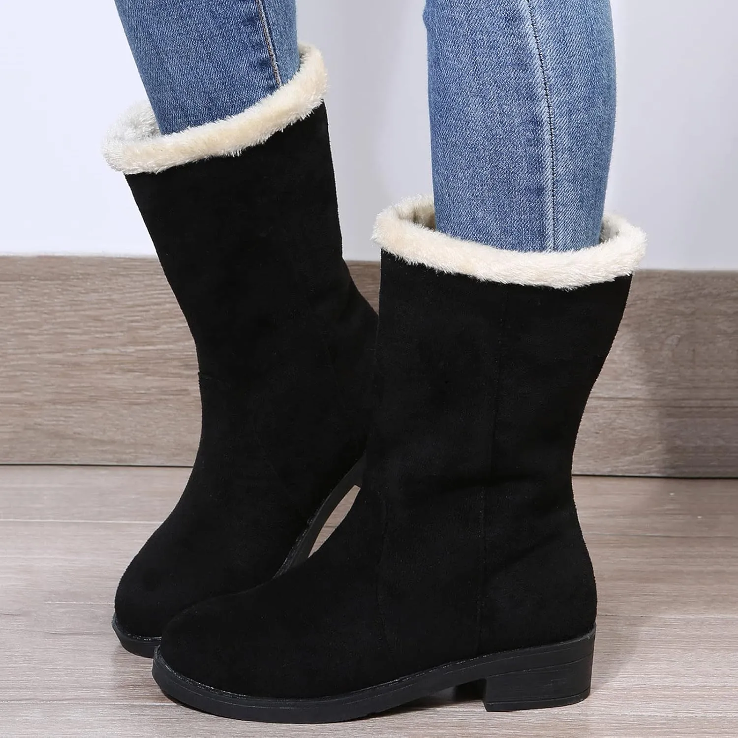 Womens Snow Boots Waterproof Women's Waterproof Slip Resistant Work Boots Snow Boots Women Womens Boots Ankle Flat Non Slip Waterproof Wide Width Botas Para La Nieve De Mujer Antideslizantes