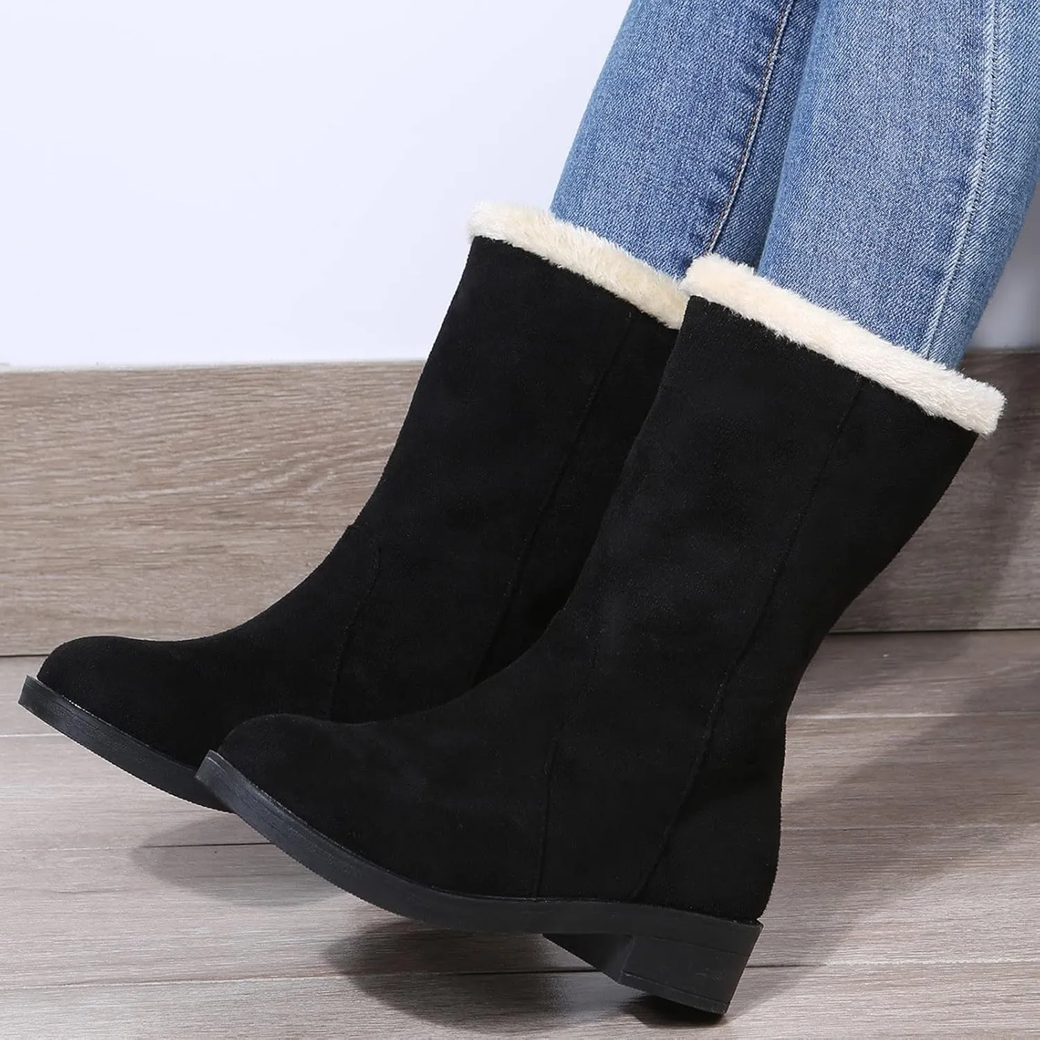 Womens Snow Boots Waterproof Women's Waterproof Slip Resistant Work Boots Snow Boots Women Womens Boots Ankle Flat Non Slip Waterproof Wide Width Botas Para La Nieve De Mujer Antideslizantes