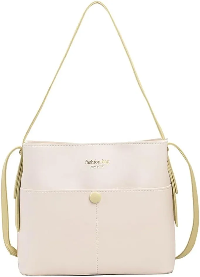 Womens Vegan Leather Shoulder Crossbody Bag Fashion Handbags Large Bucket Tote Bag Top Handle Purse