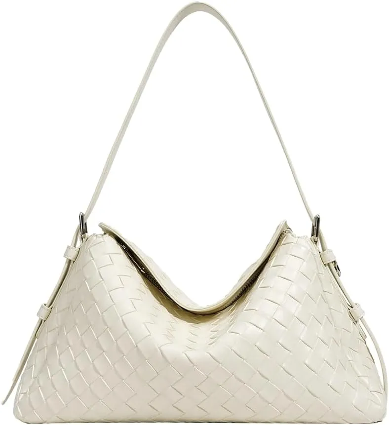 Woven Leather Clutch Purse for Women Slouchy Hobo Shoulder Bag Vintage Top-handle Tote Purse Ladies Crossbody Handbag 2025