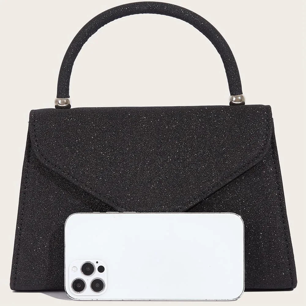 ZiMing Glossy Patent Leather Handbag for Women Evening Bag Small Satchel Bag Chain Shoulder Bag Flip Top Handle Bag