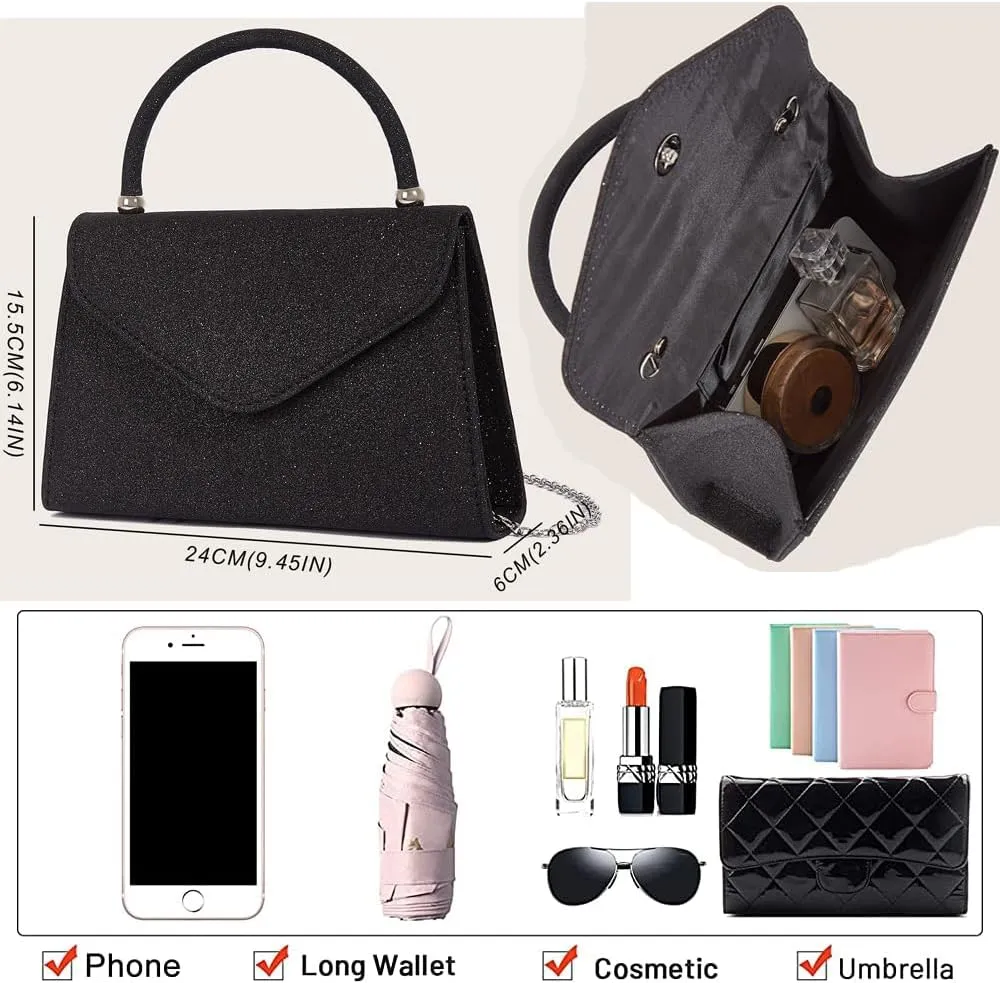 ZiMing Glossy Patent Leather Handbag for Women Evening Bag Small Satchel Bag Chain Shoulder Bag Flip Top Handle Bag